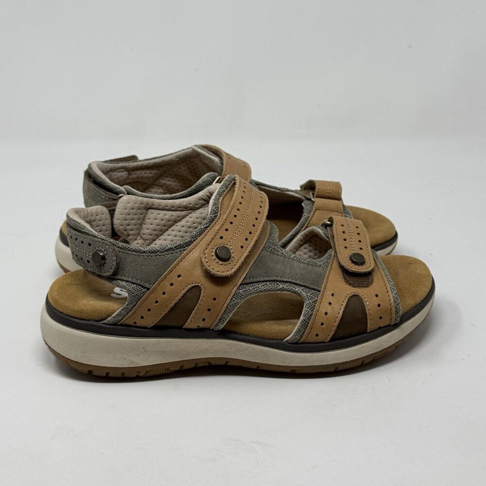 SAS Embark Sandals Womens 6.5 W Wide Brown Leather Ankle Strap Comfort Casual